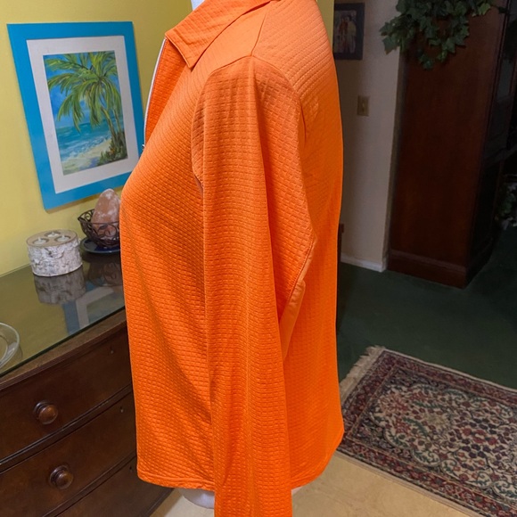 Bette Court Orange 1/4 Zip Nylon Shirt with Mesh Sleeves - Picture 9 of 9